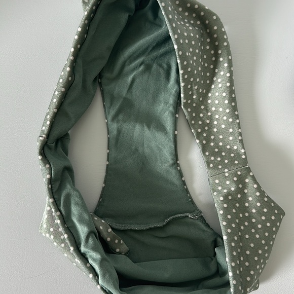 H&M Bikini Green White Polka Dot Swimwear Padded Bathing Suit / Size Small - Picture 4 of 8